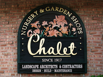 Image of Chalet Sign in Glenview,IL Wooden Signs Wisconsin