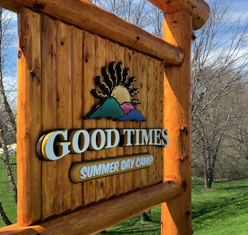 Timber Frame Signs Wisconsin, Timber Signs Wisconsin, Timber Signs Illinois, Architectural Signage, Wooden Camp Signs